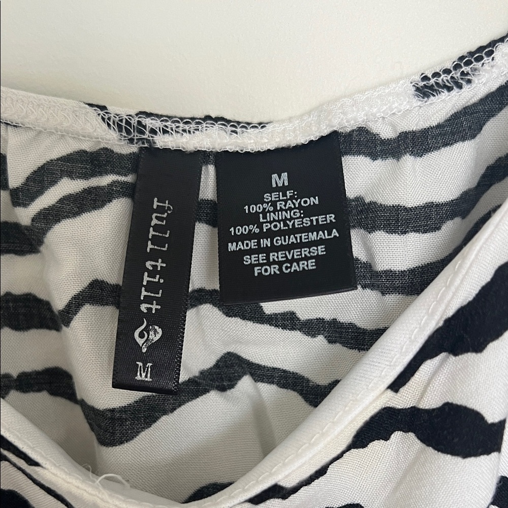 Full Tilt Black and White Patterned Mini Dress - Picture 2 of 11